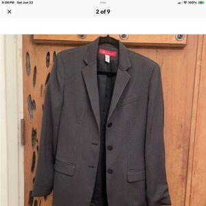 Anne Klein Women's Black/White Polka Dot Piping Trim Blazer Size 8